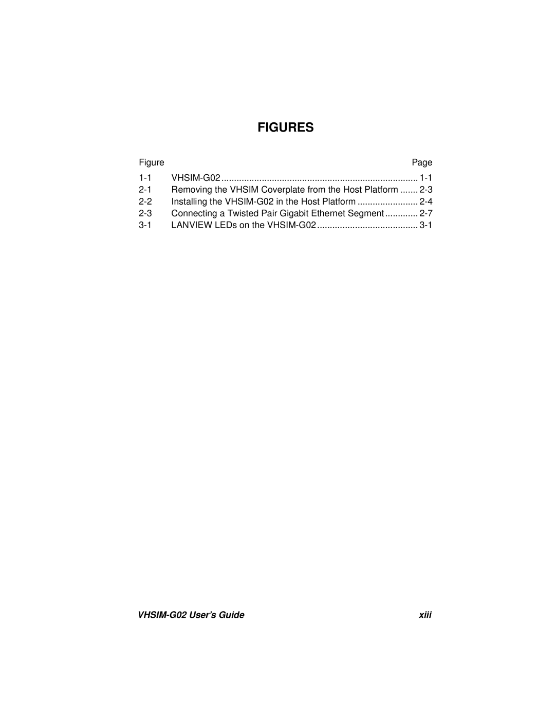 Cabletron Systems VHSIM-G02 manual Figures 