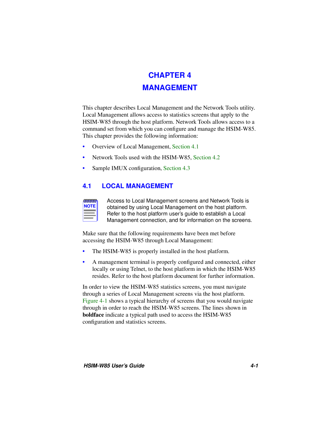 Cabletron Systems W85 manual Chapter Management, Local Management 