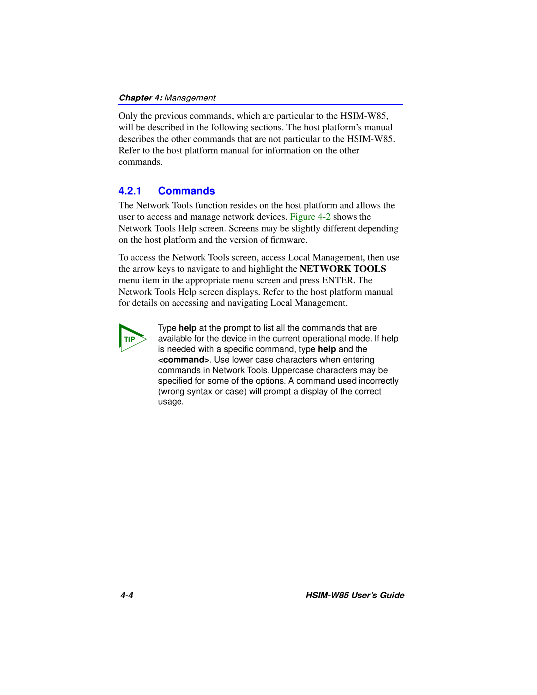 Cabletron Systems W85 manual Commands 