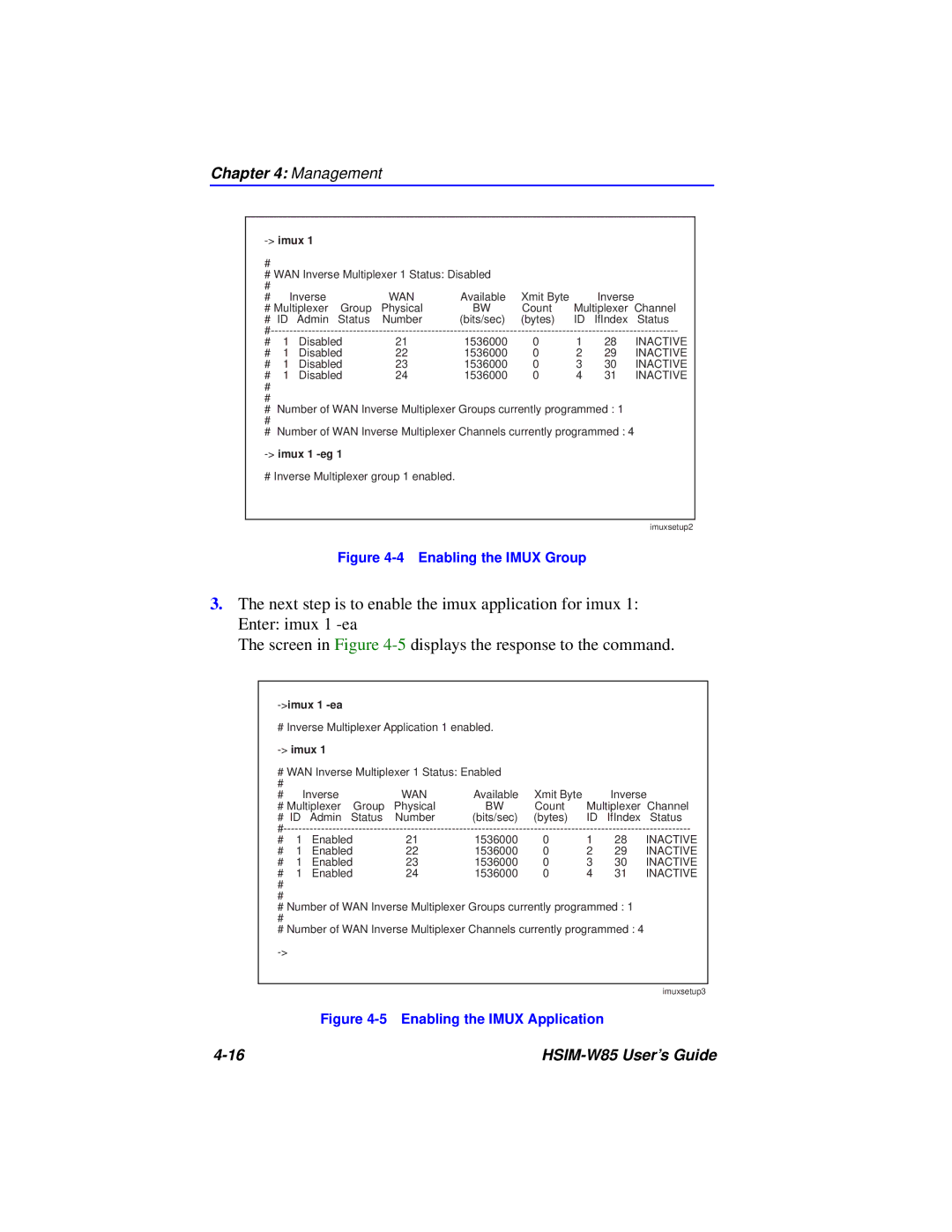 Cabletron Systems W85 manual Enabling the Imux Group 