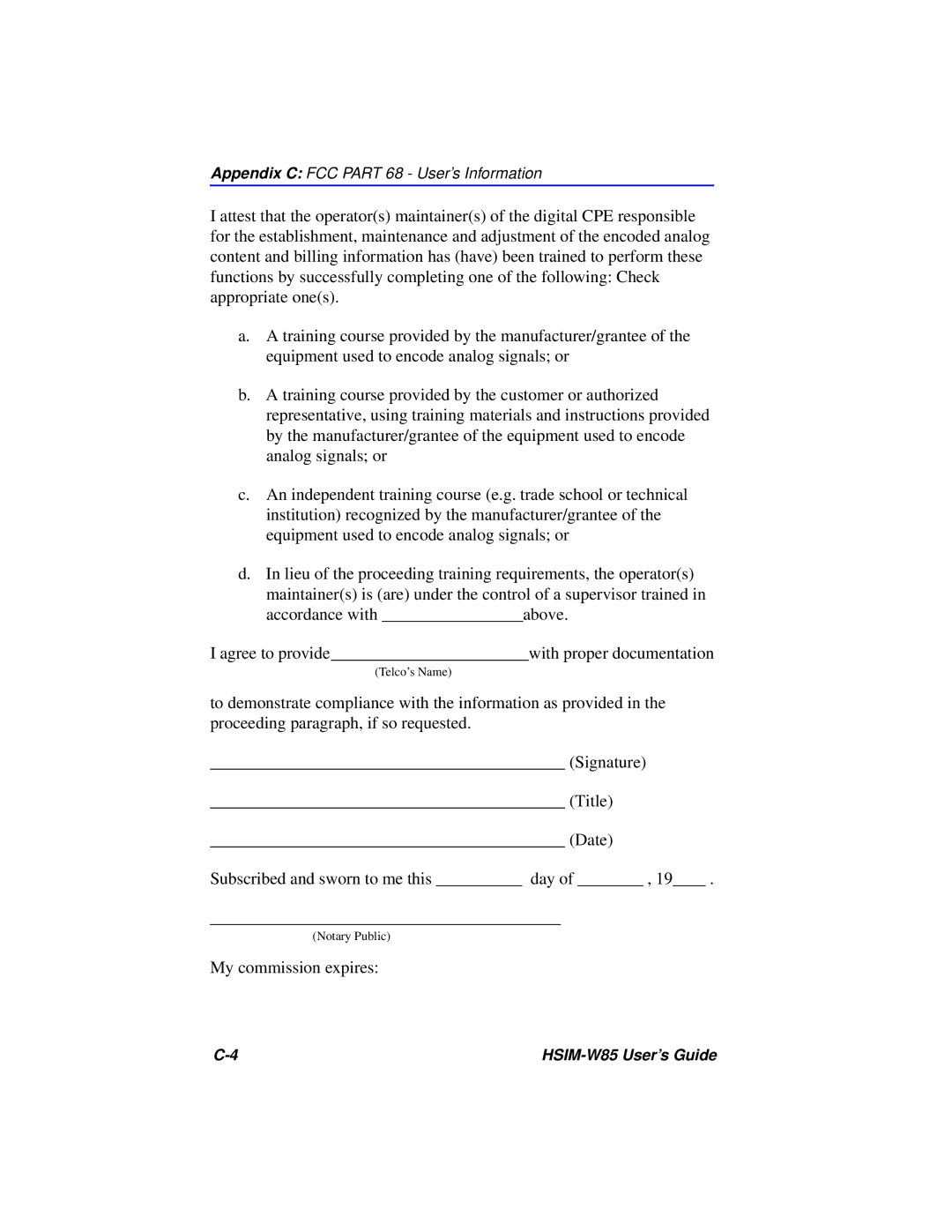 Cabletron Systems W85 manual My commission expires 