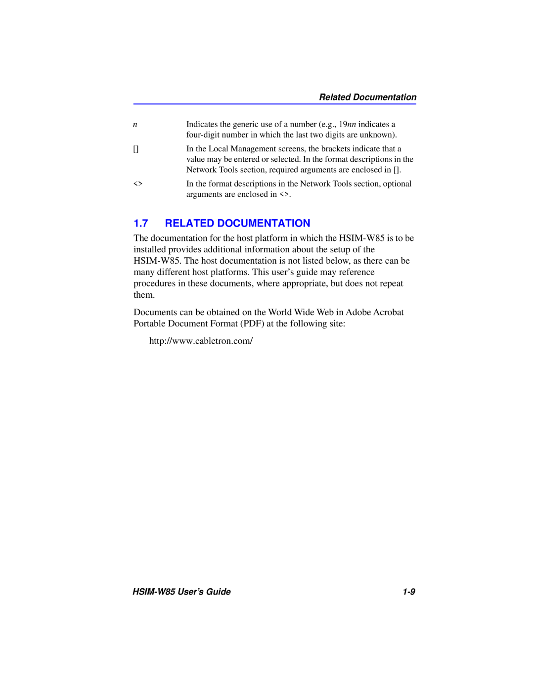 Cabletron Systems W85 manual Related Documentation 