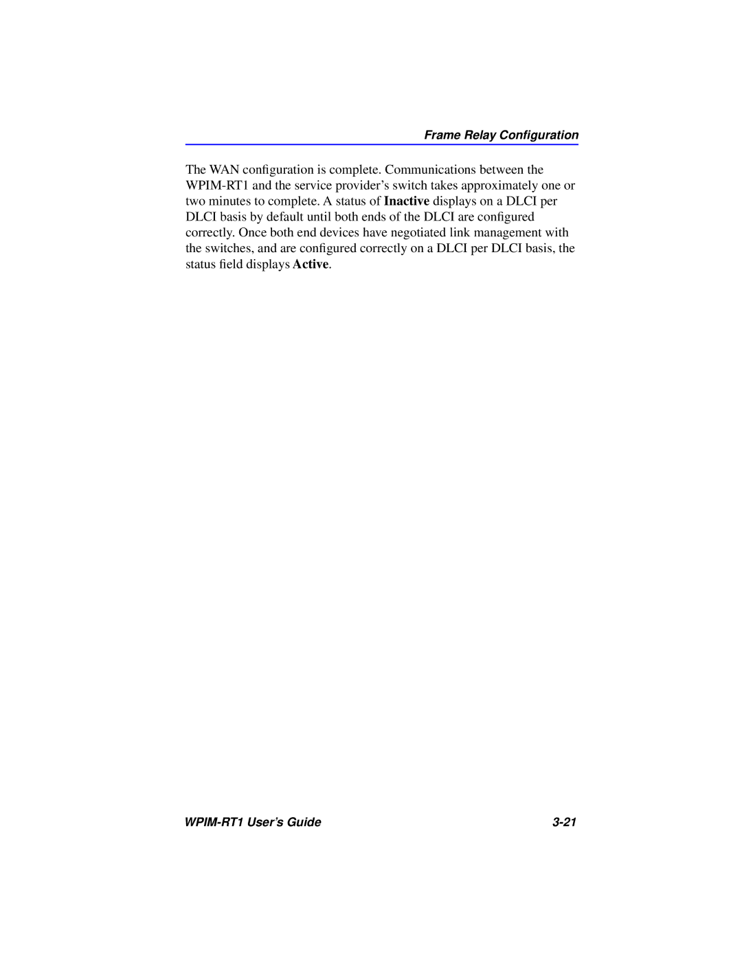 Cabletron Systems WPIM-RT1 manual Frame Relay Conﬁguration 