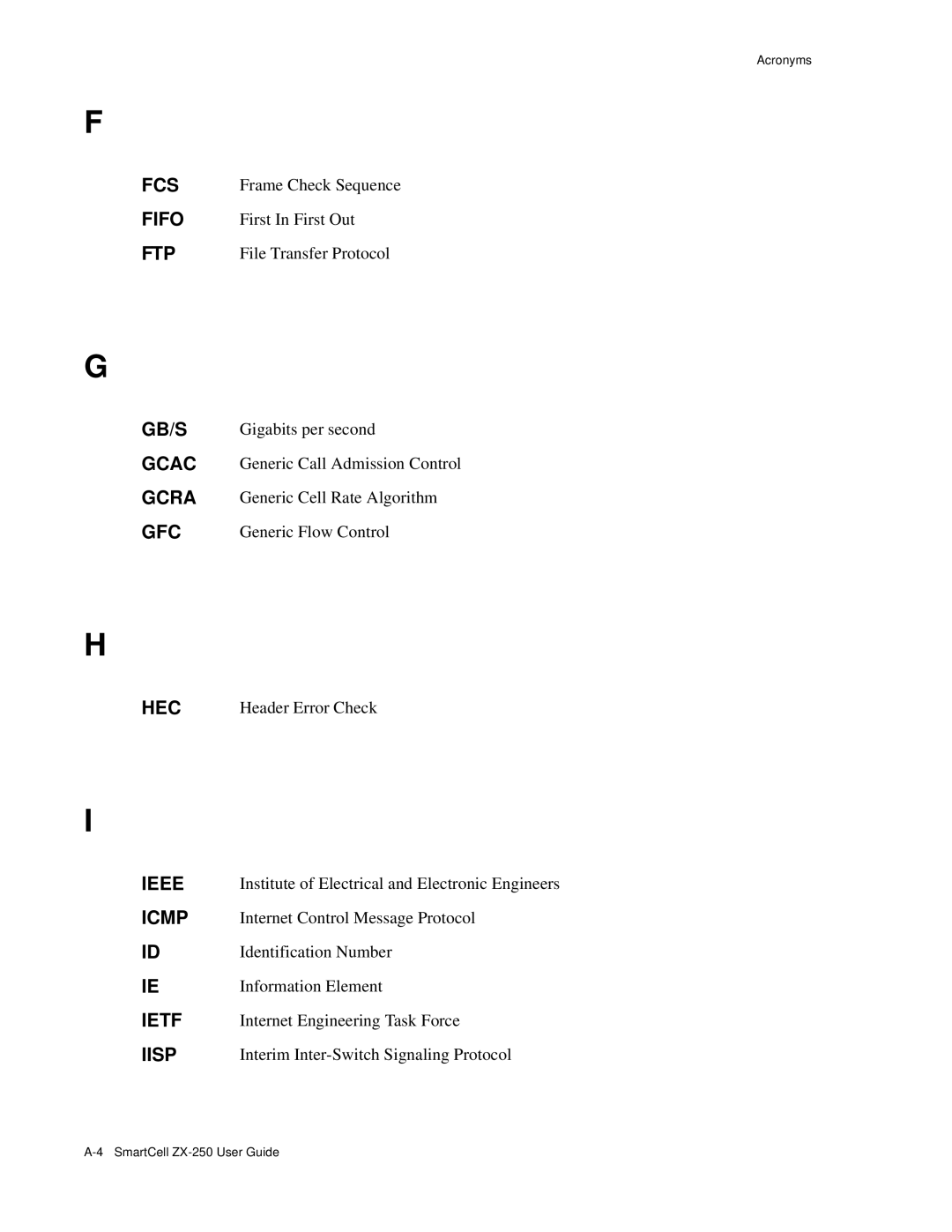 Cabletron Systems ZX-250 manual Fcs 