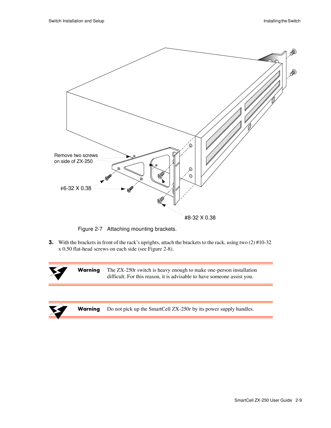 Cabletron Systems ZX-250 manual #6-32 X #8-32 X 