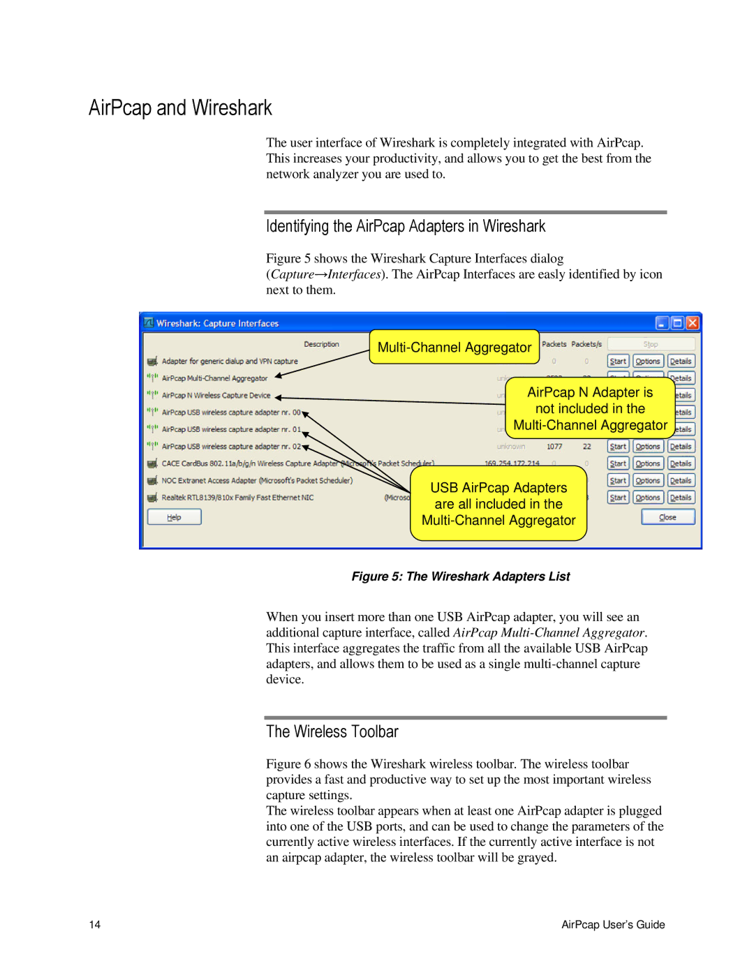 Cace Technologies AirPcap Wireless Capture Adapters AirPcap and Wireshark, Identifying the AirPcap Adapters in Wireshark 