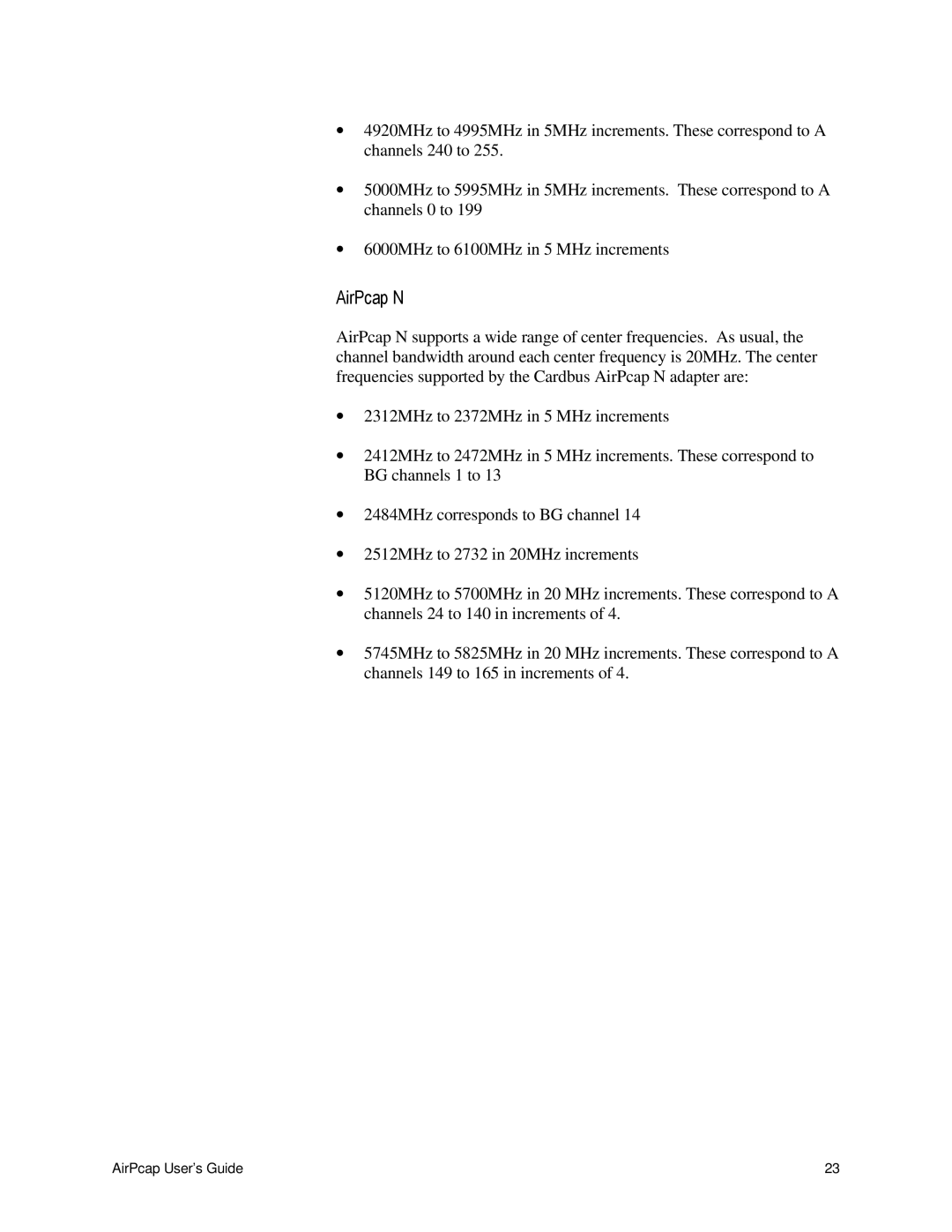 Cace Technologies AirPcap Wireless Capture Adapters manual AirPcap N 