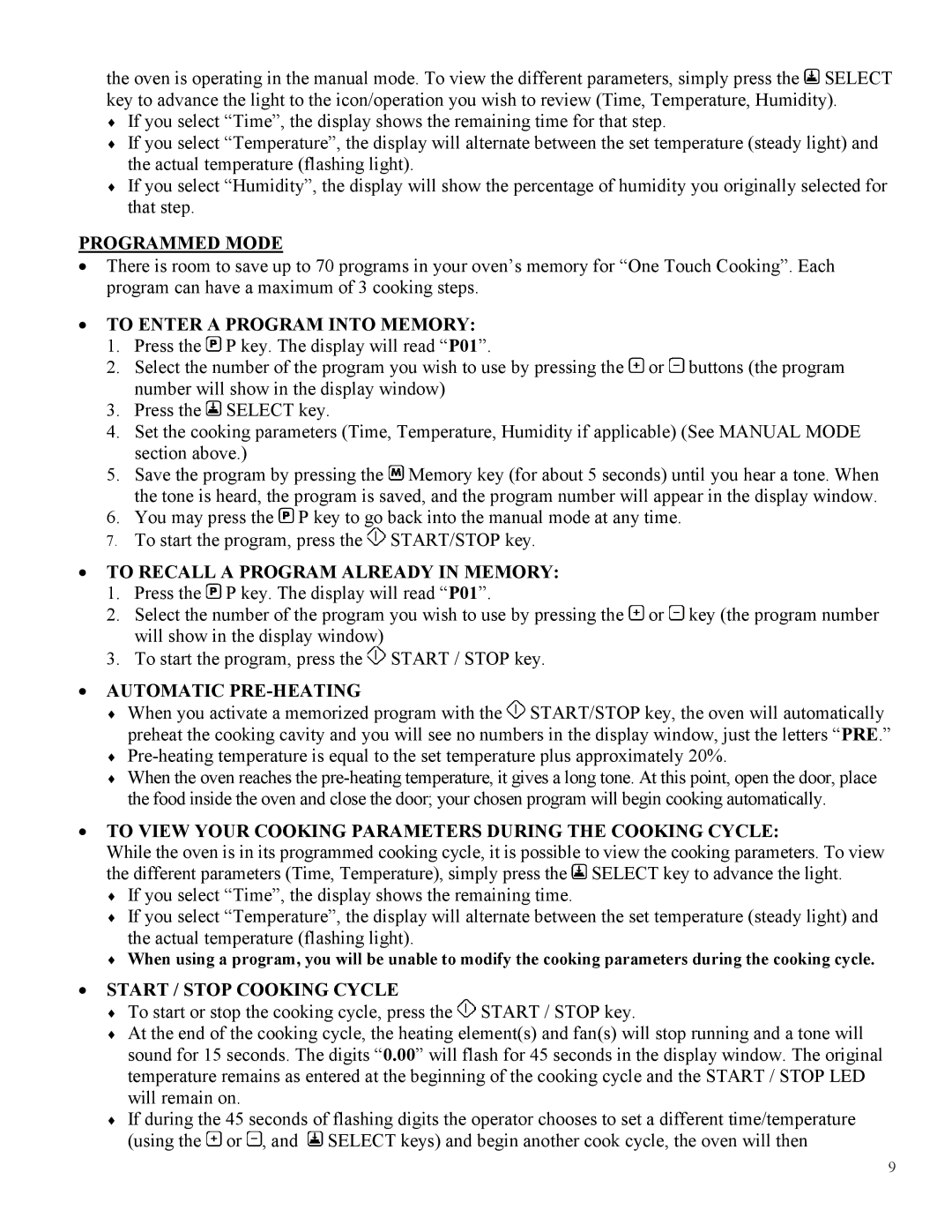 Cadco XAF-130, XAF-115, XAF-195, XAF-135, XAF-188 instruction manual Programmed Mode 