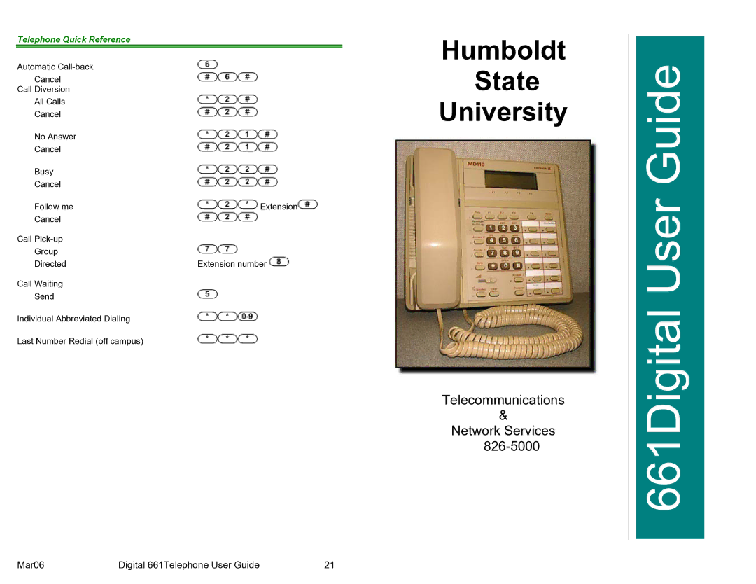 Cadence Mar06 manual University, Telephone Quick Reference 