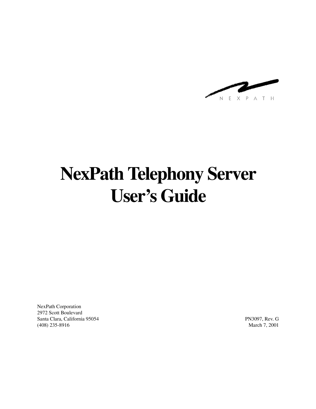 Cadence manual NexPath Telephony Server User’s Guide 