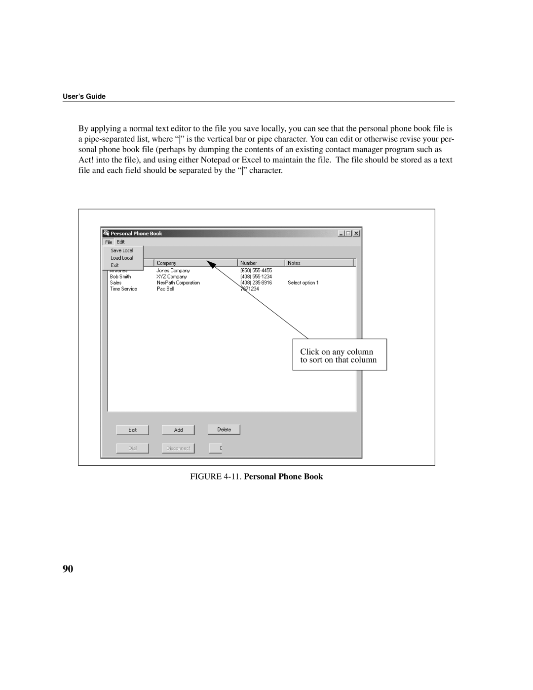 Cadence Telephony manual Personal Phone Book 