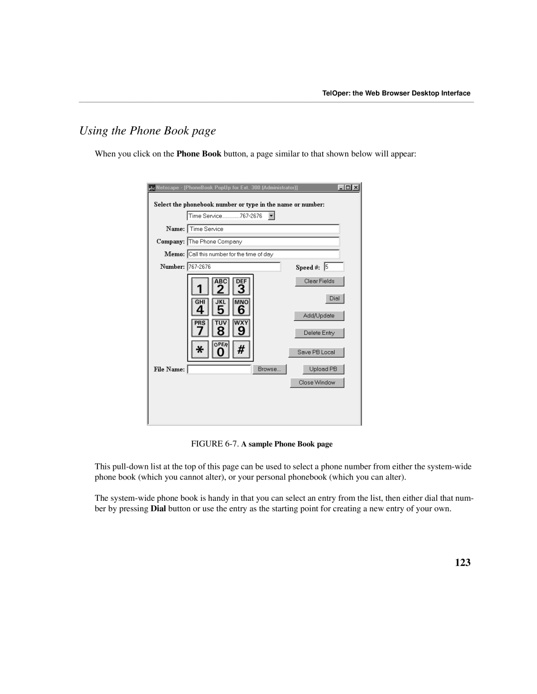 Cadence Telephony manual Using the Phone Book, 123 