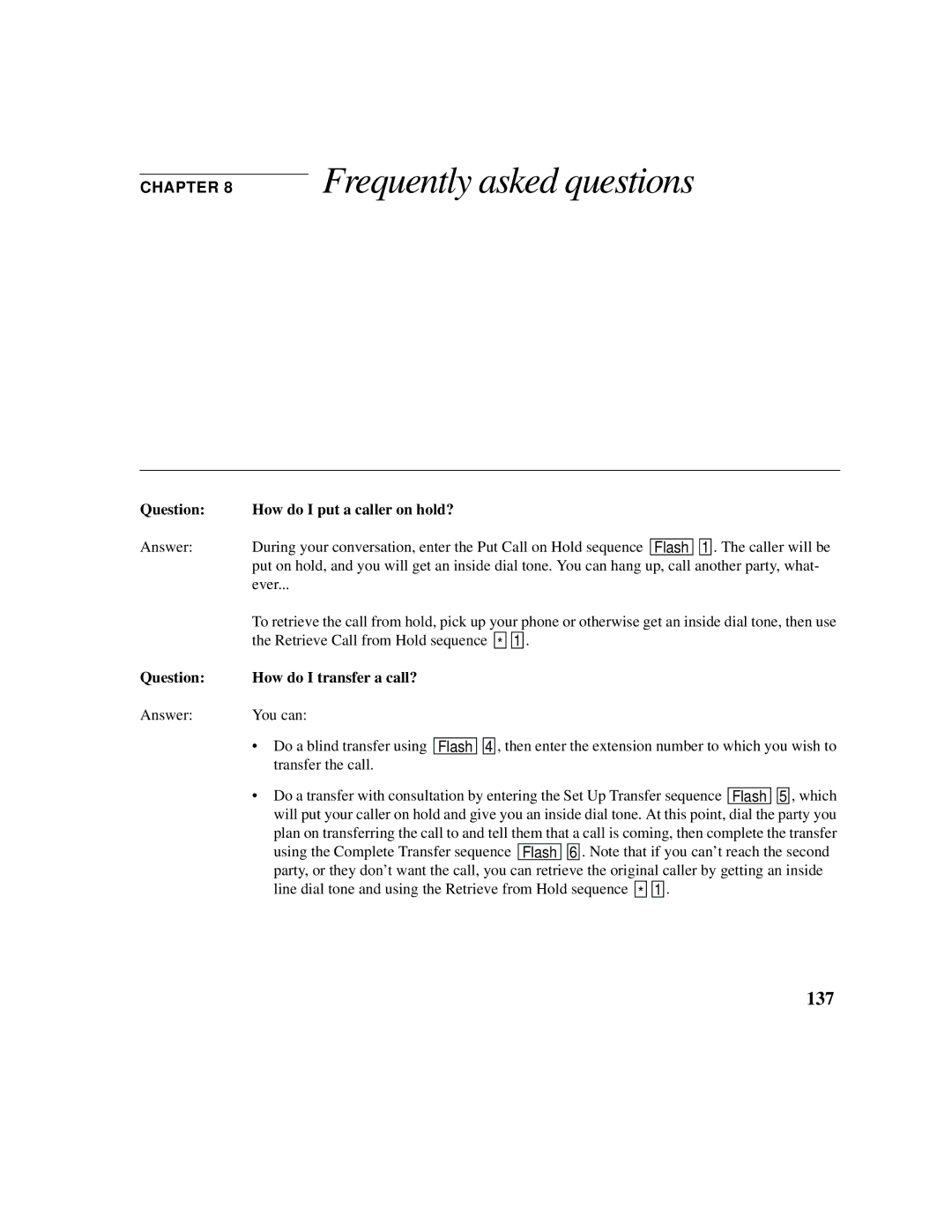 Cadence Telephony manual Frequently asked questions, 137 