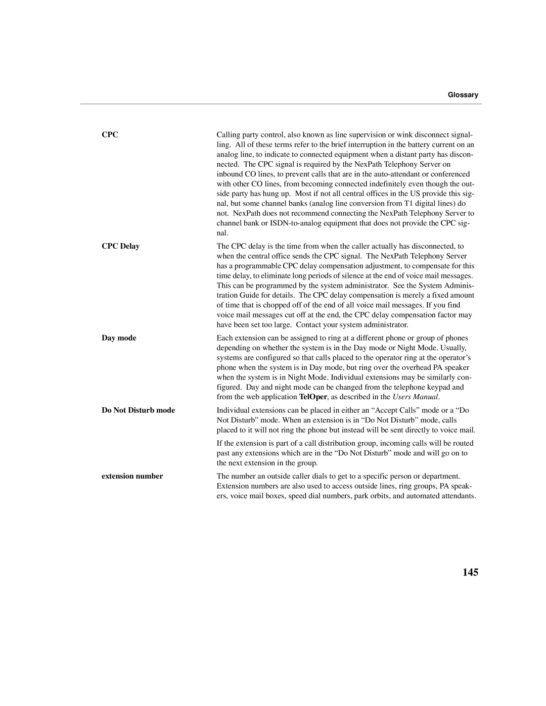 Cadence Telephony manual 145, Cpc 