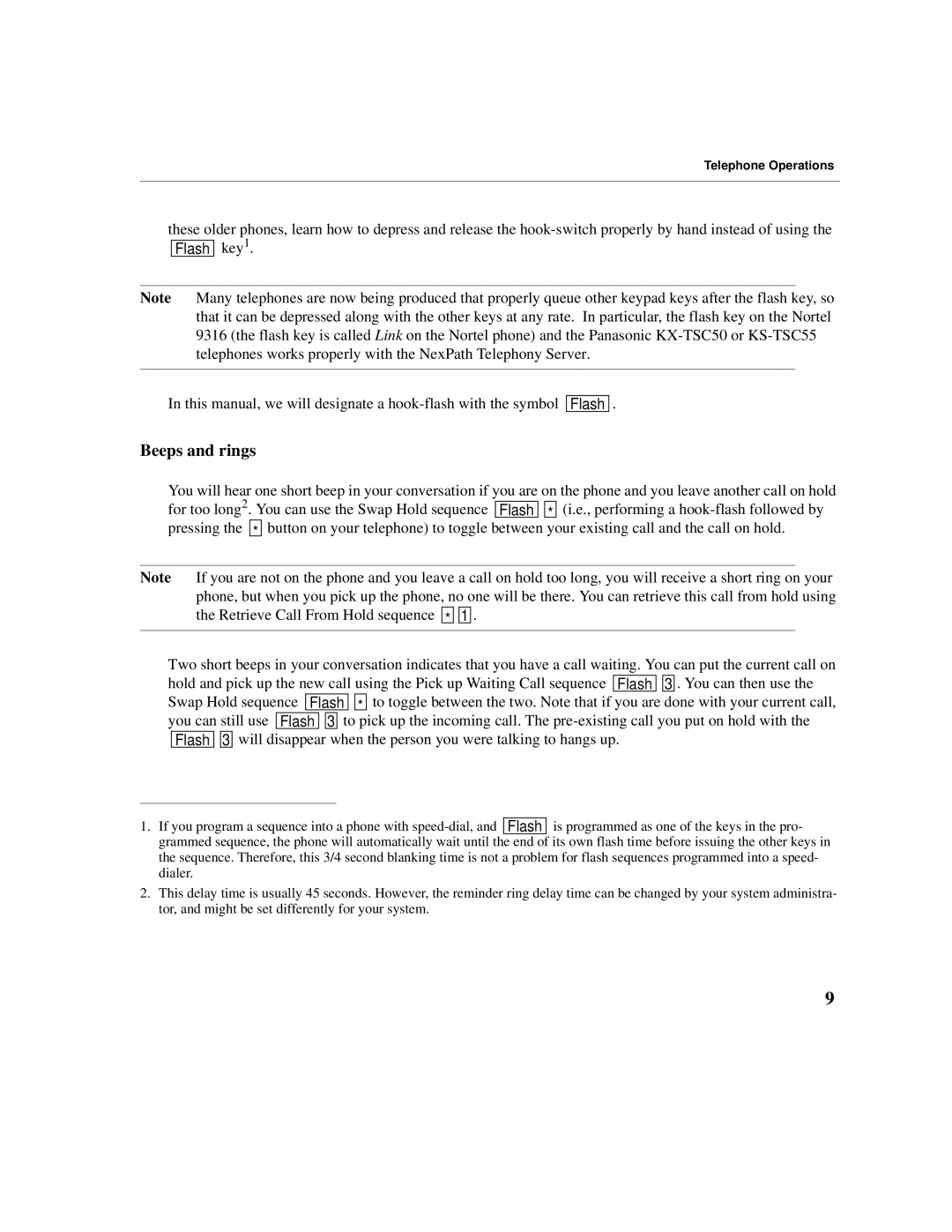 Cadence Telephony manual Beeps and rings 