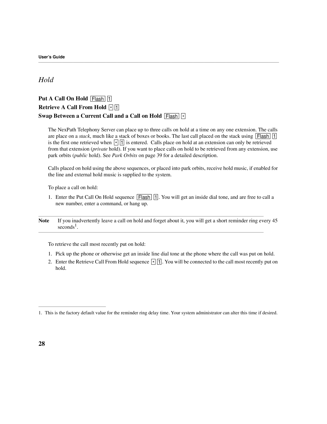 Cadence Telephony manual Hold 