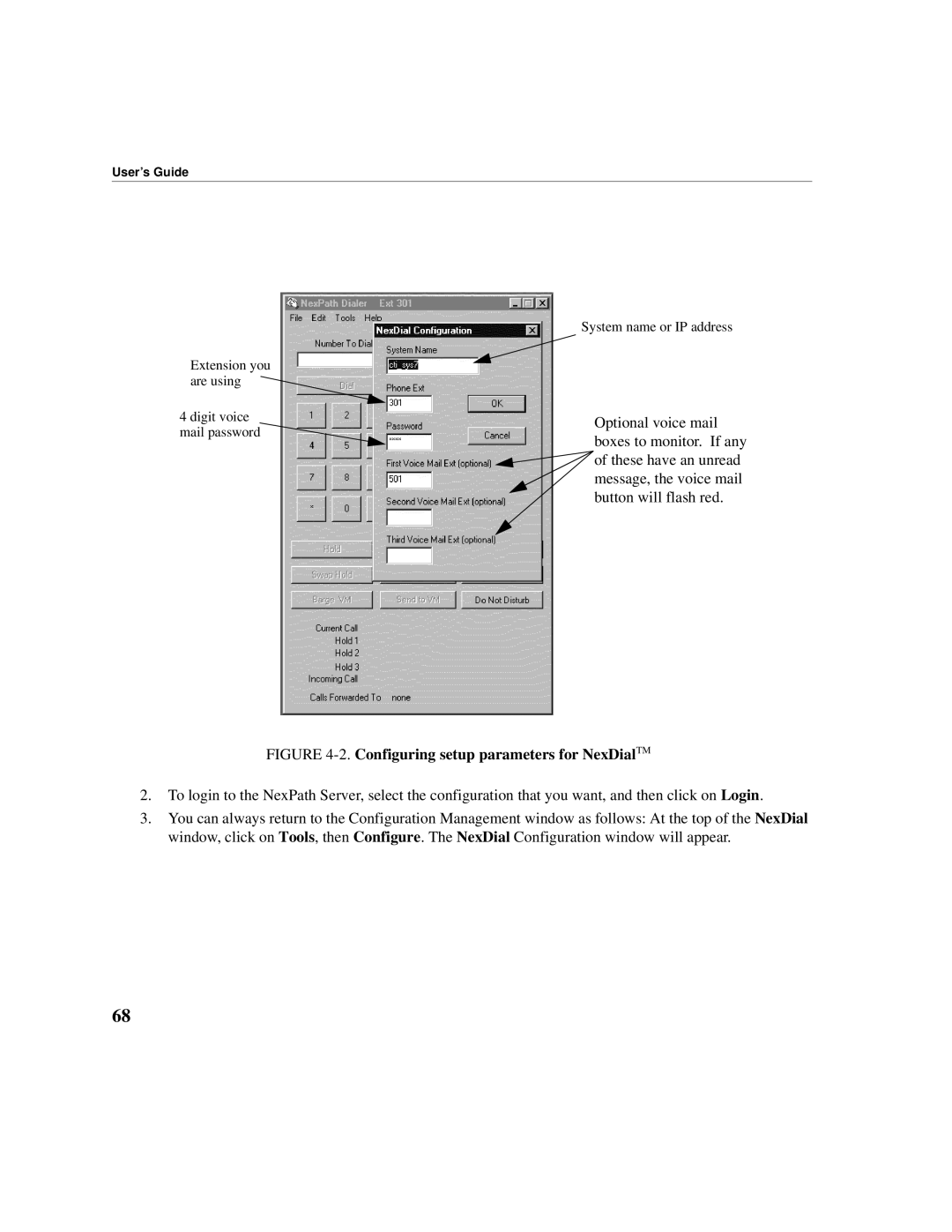 Cadence Telephony manual Configuring setup parameters for NexDialTM 