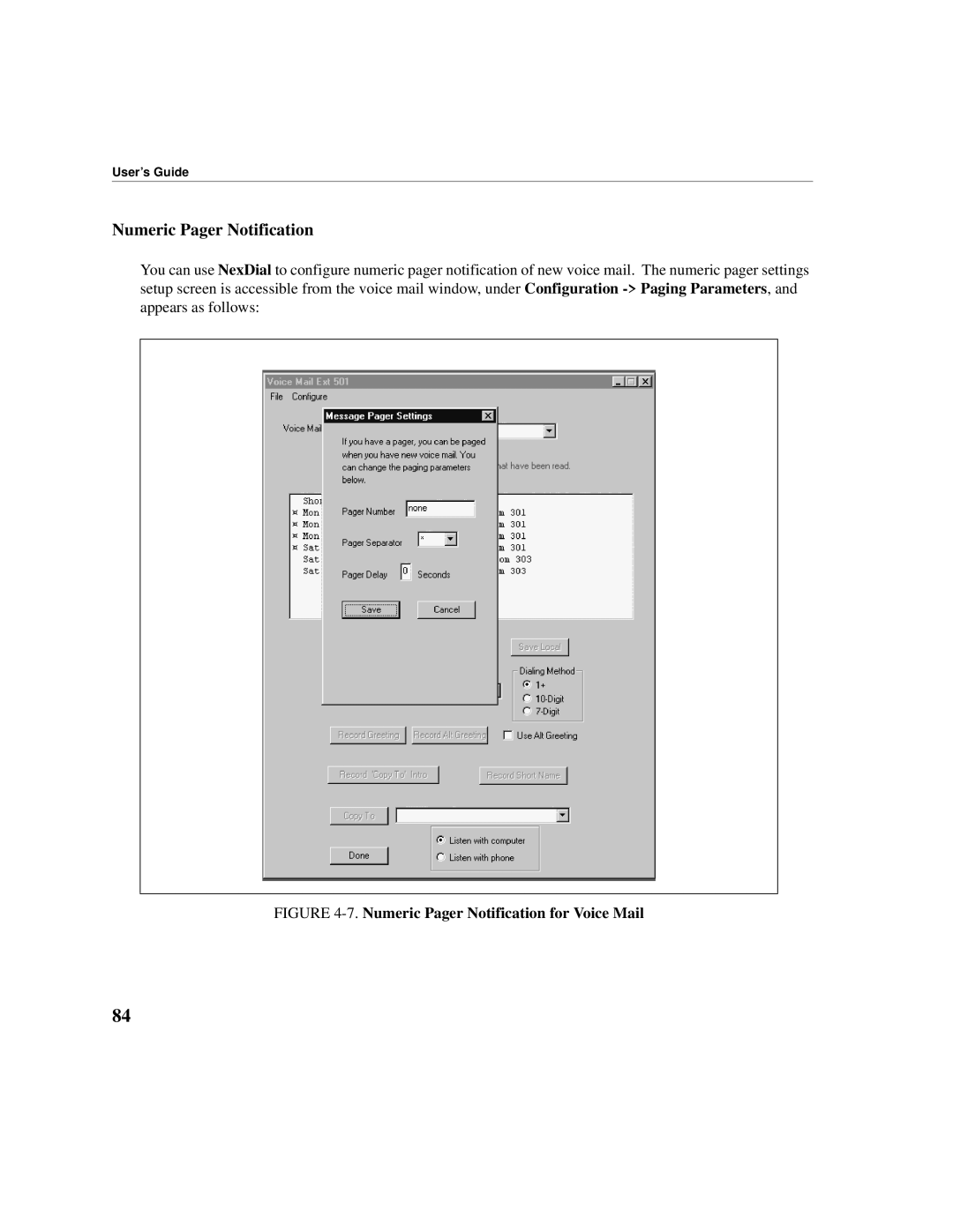 Cadence Telephony manual Numeric Pager Notification for Voice Mail 