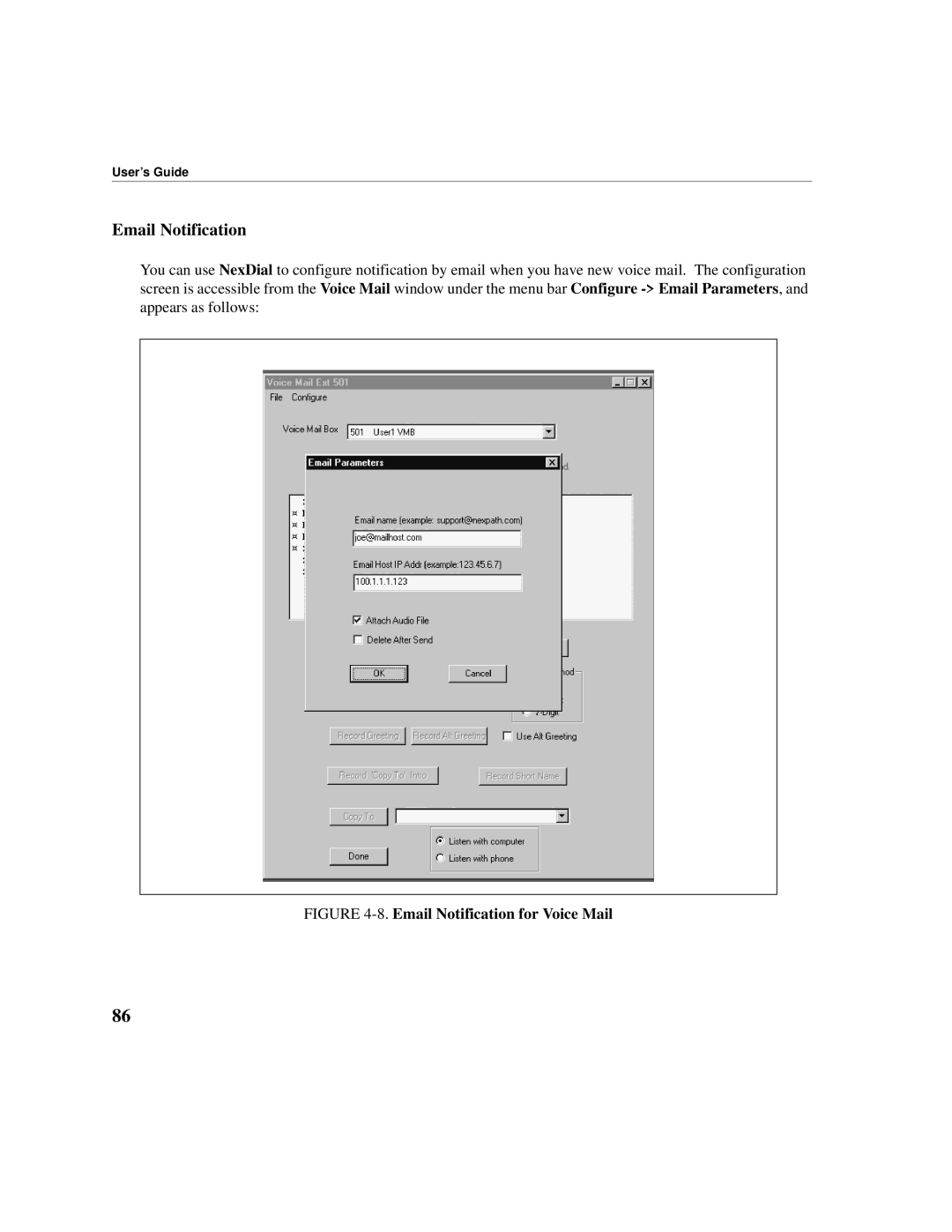 Cadence Telephony manual Email Notification for Voice Mail 