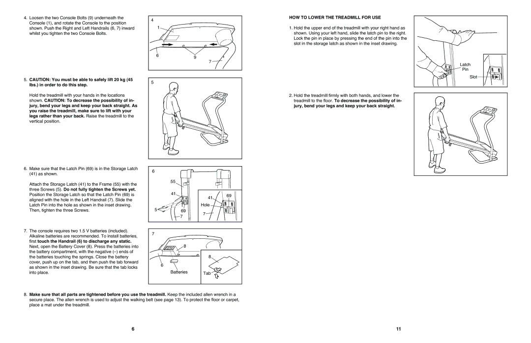 Cadence WETL21021 user manual HOW to Lower the Treadmill for USE 