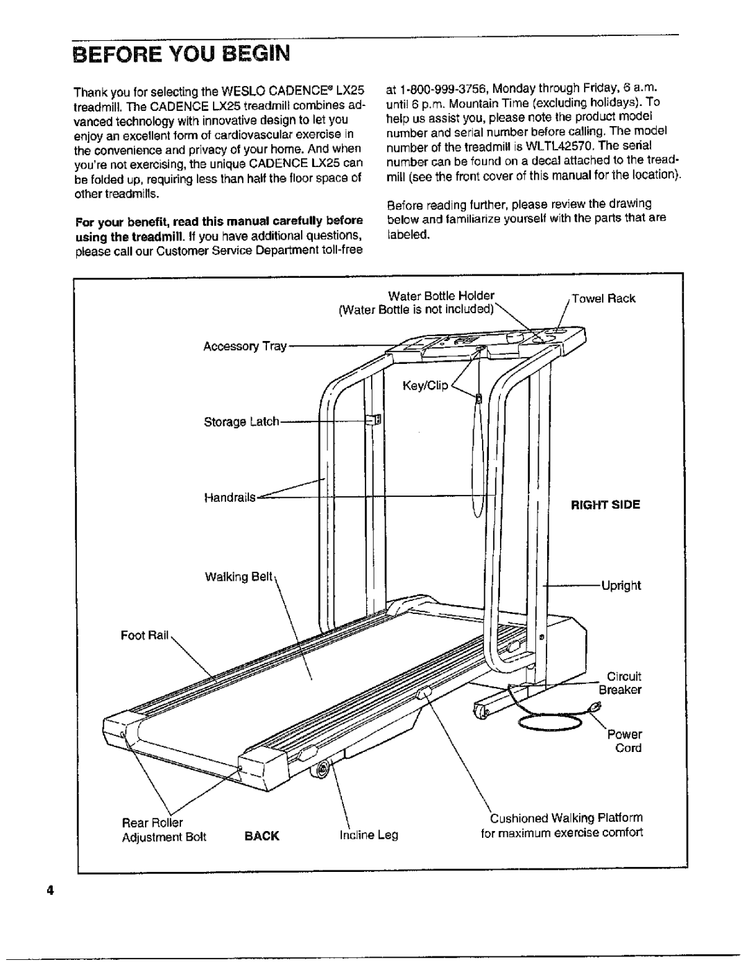 Cadence WLTL42570 user manual Before YOU Begin, Waikin, RtGHT Side, Circuit 