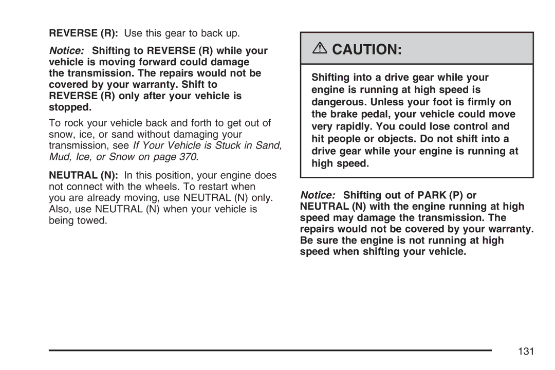 Cadillac 2007 owner manual 131 