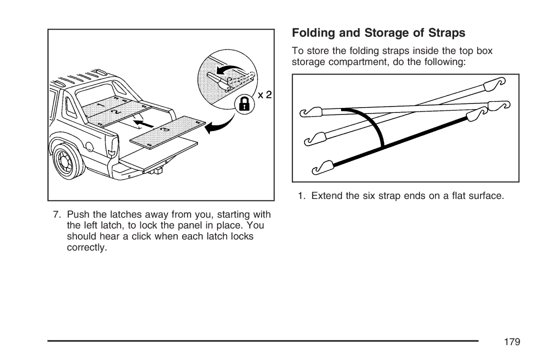 Cadillac 2007 owner manual Folding and Storage of Straps 