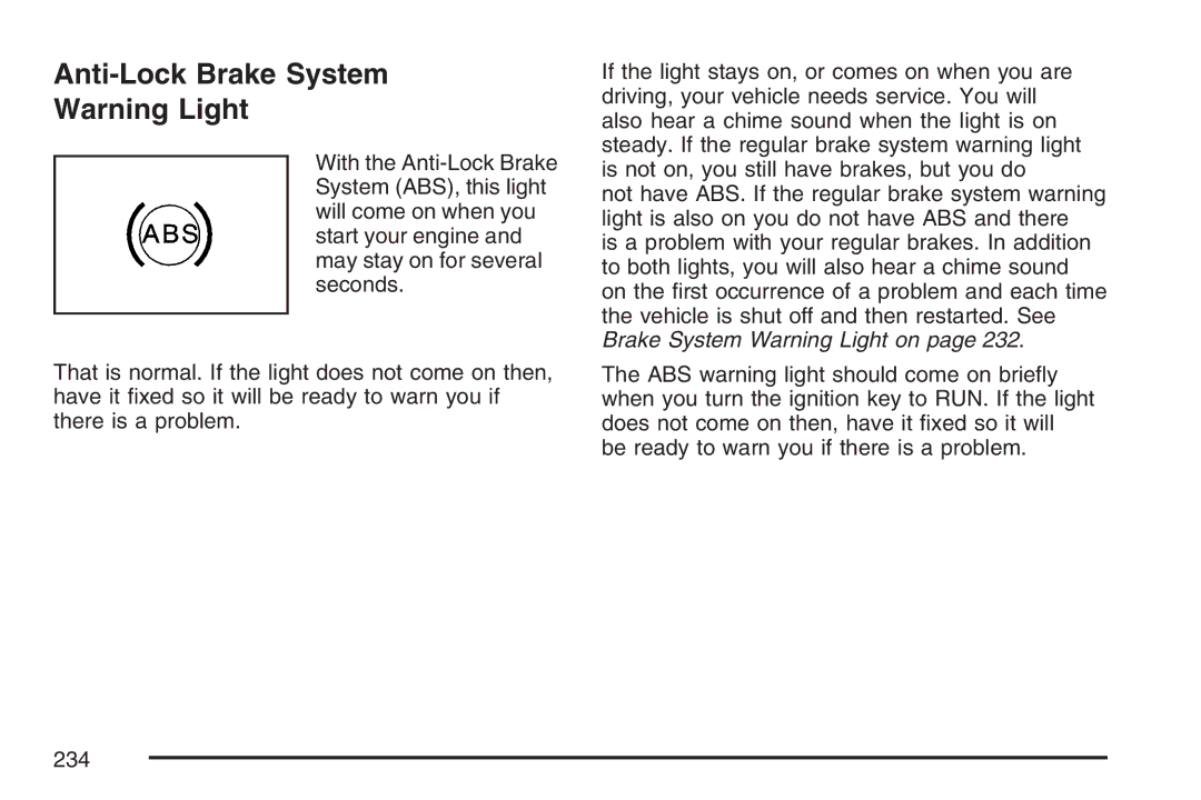 Cadillac 2007 owner manual Anti-Lock Brake System 