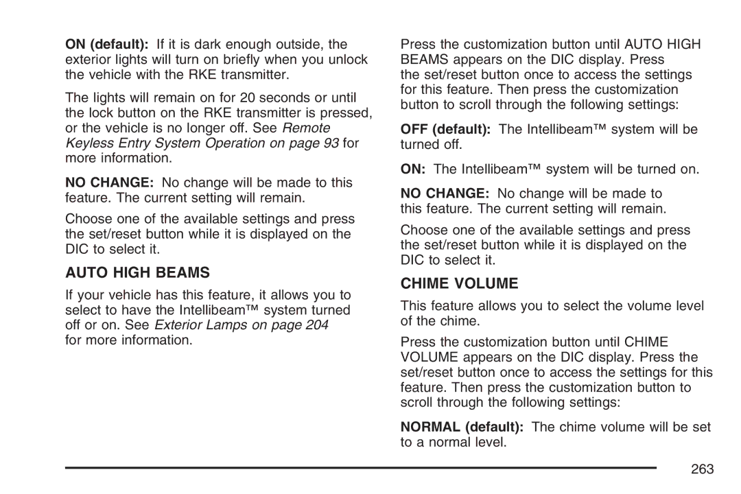 Cadillac 2007 owner manual Auto High Beams 