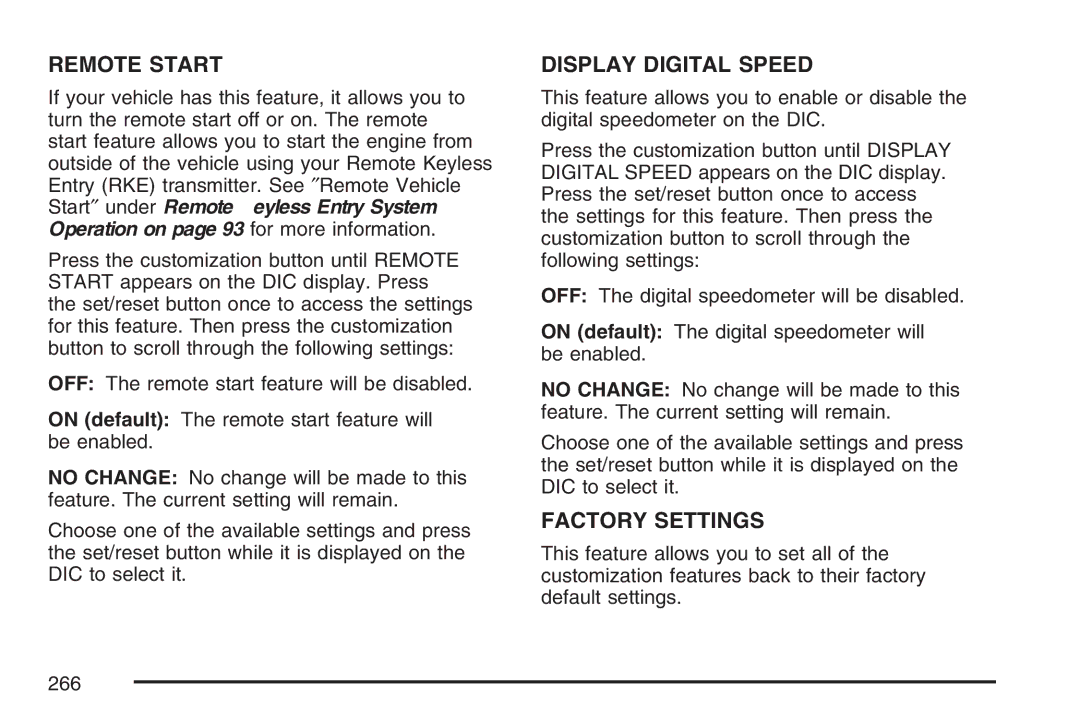 Cadillac 2007 owner manual Remote Start 