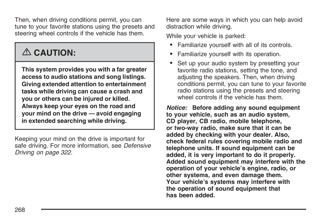 Cadillac 2007 owner manual 268 