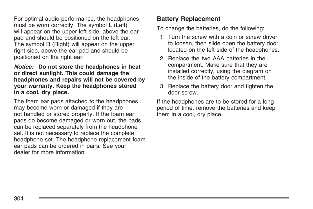 Cadillac 2007 owner manual Battery Replacement 