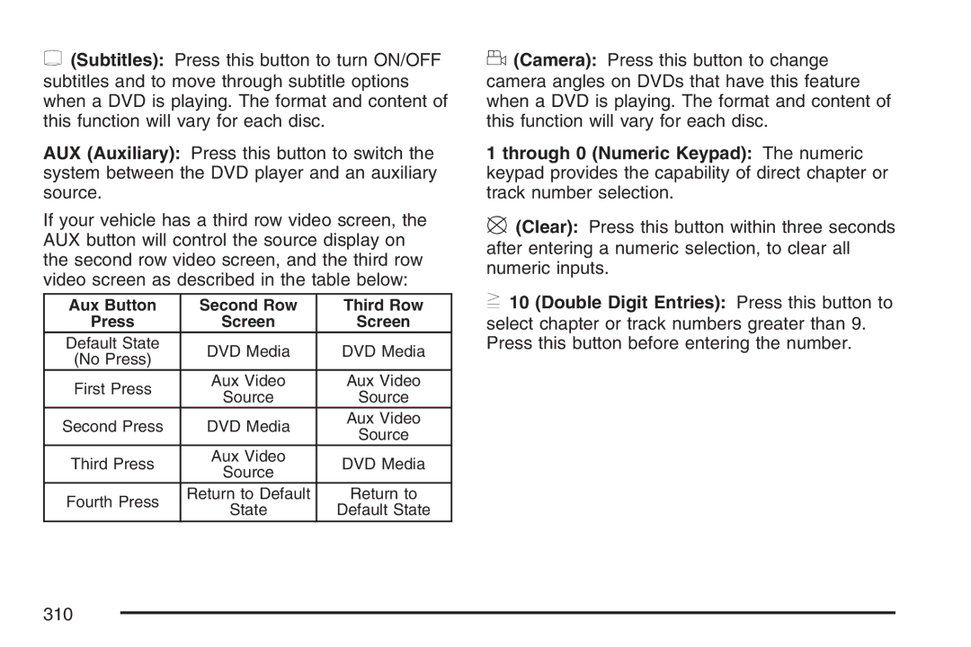 Cadillac 2007 owner manual 310 