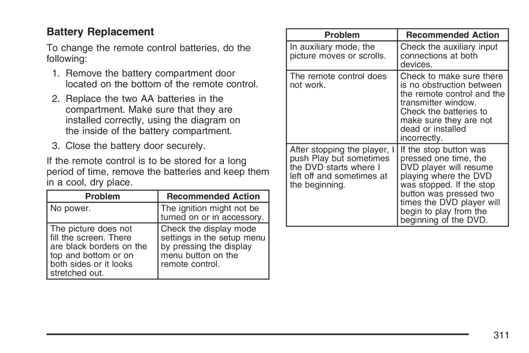 Cadillac 2007 owner manual 311 