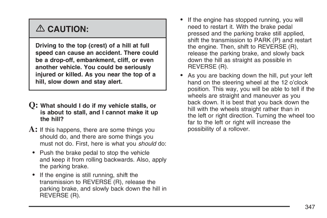 Cadillac 2007 owner manual 