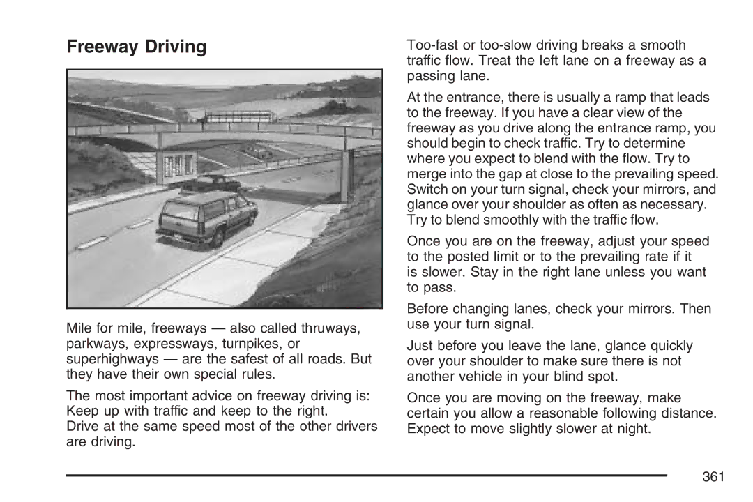 Cadillac 2007 owner manual Freeway Driving 