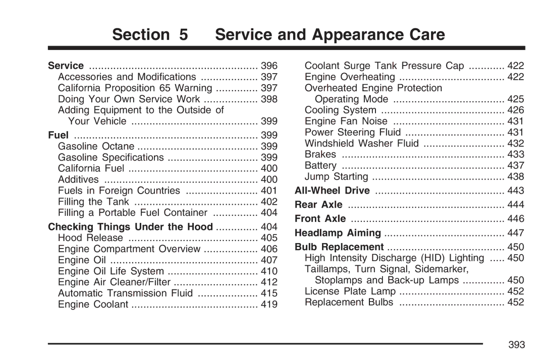 Cadillac 2007 owner manual Service and Appearance Care 