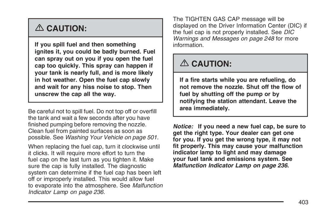 Cadillac 2007 owner manual 403 