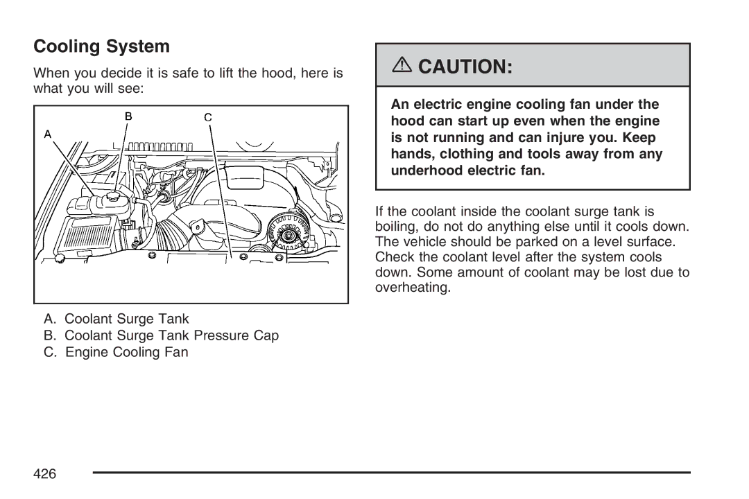 Cadillac 2007 owner manual Cooling System 