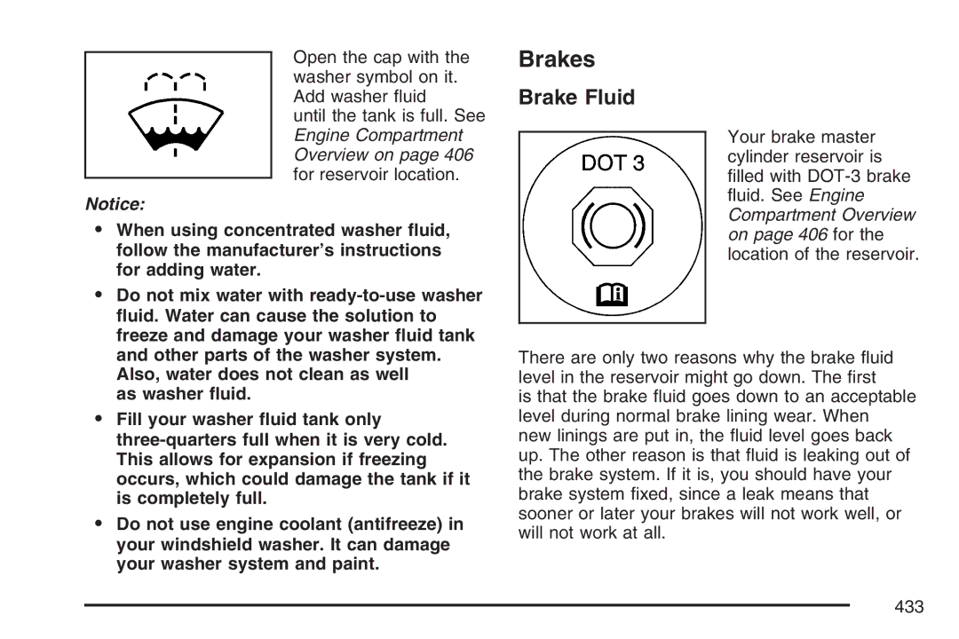 Cadillac 2007 owner manual Brakes, Brake Fluid 