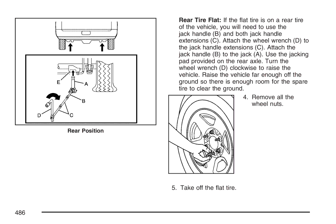 Cadillac 2007 owner manual Rear Position 