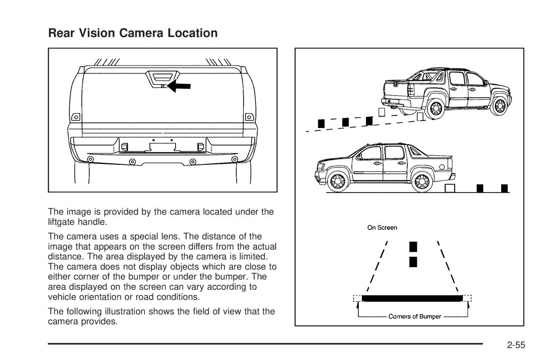 Cadillac 2009 owner manual Rear Vision Camera Location 