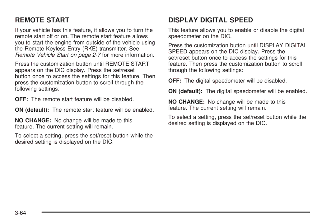 Cadillac 2009 owner manual Remote Start 