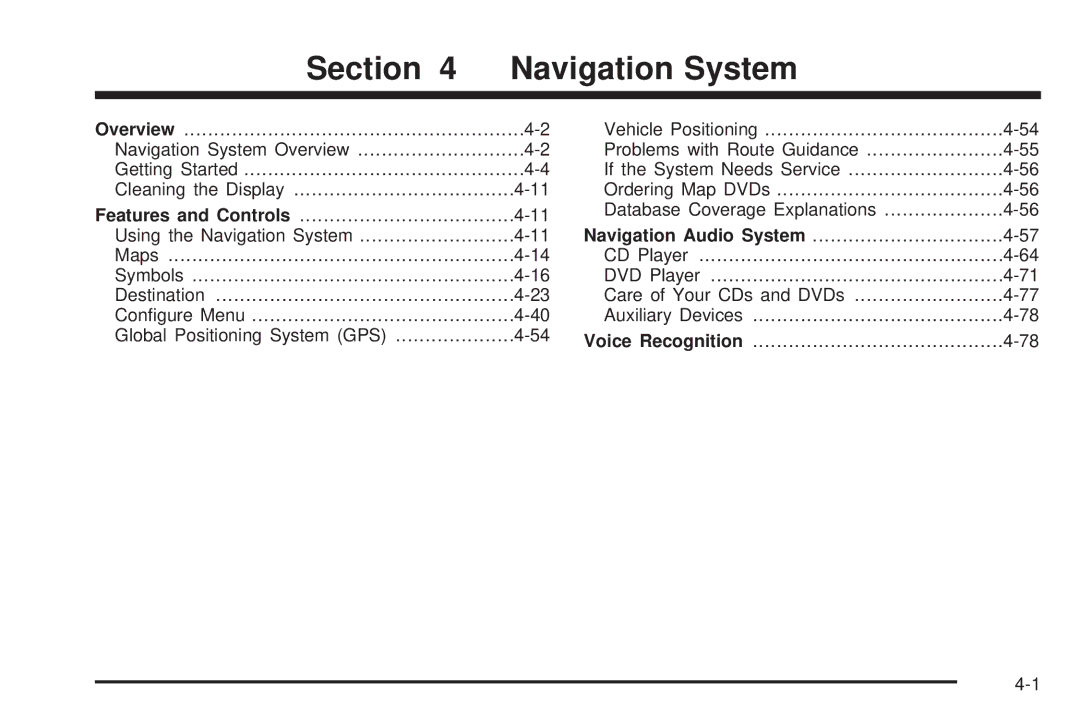 Cadillac 2009 owner manual Section Navigation System 