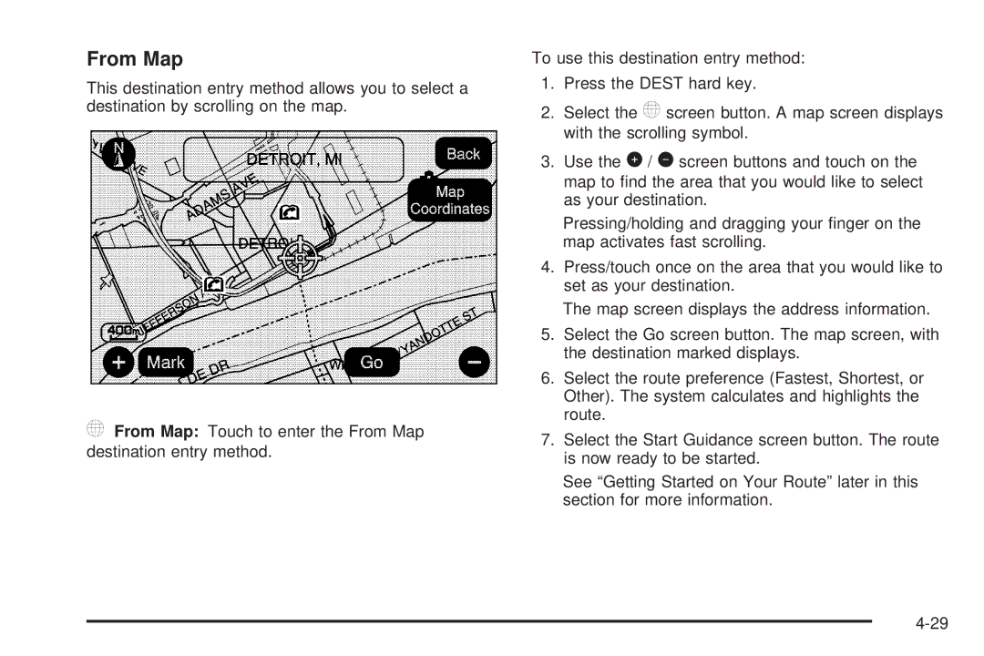 Cadillac 2009 owner manual From Map 