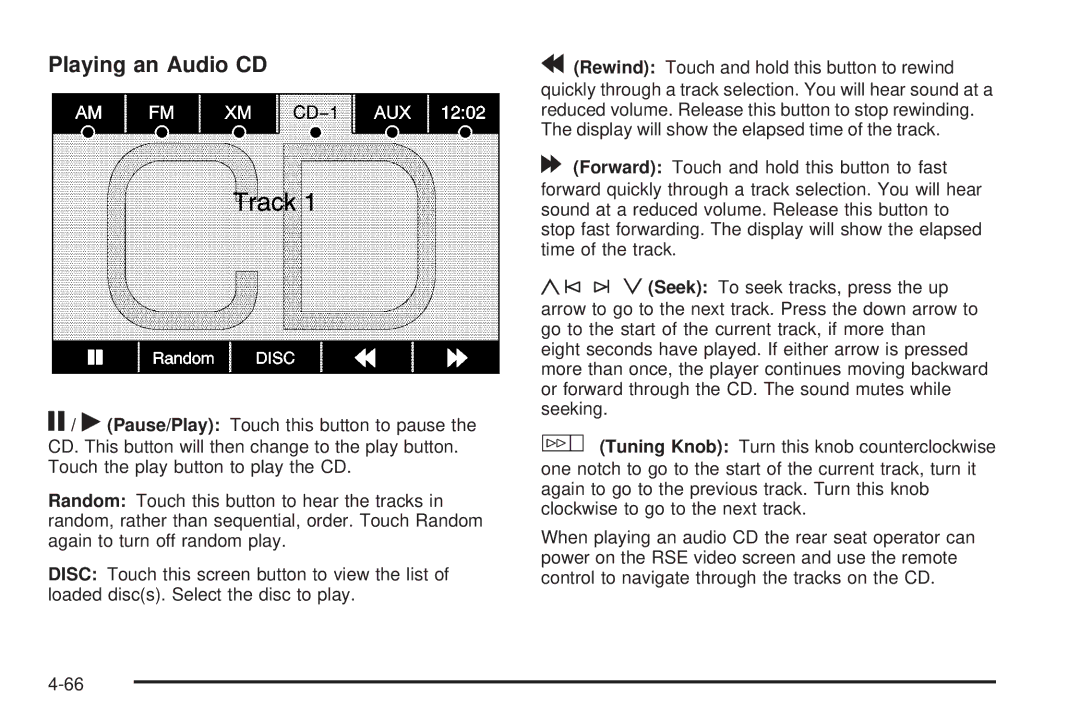 Cadillac 2009 owner manual Playing an Audio CD 