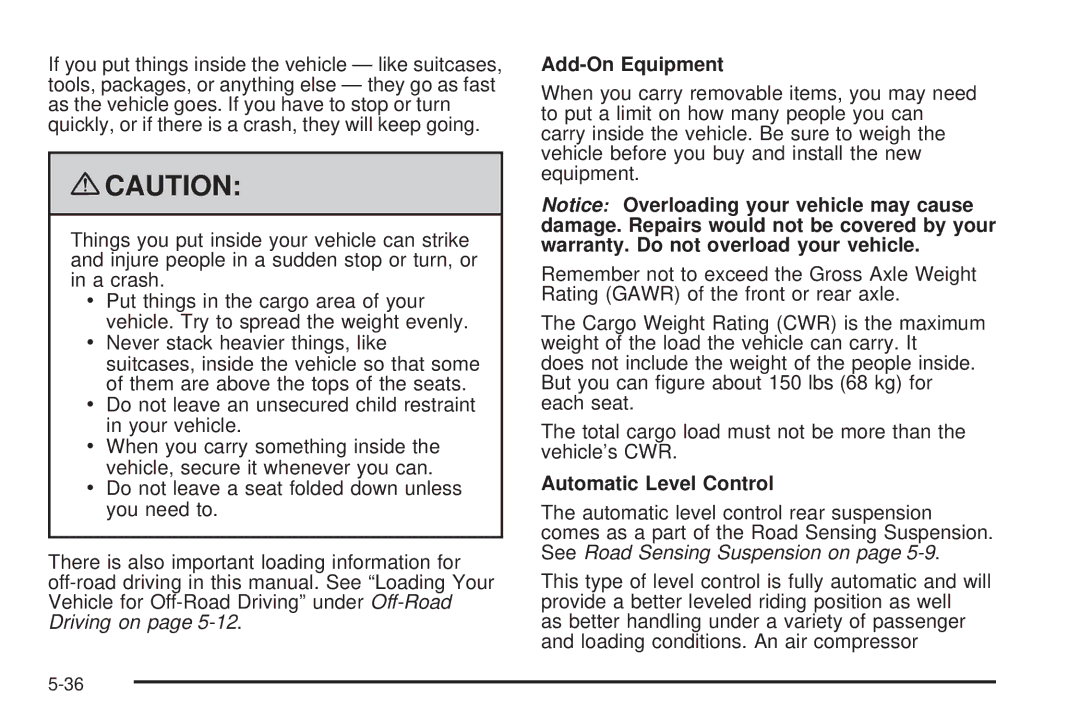 Cadillac 2009 owner manual Add-On Equipment 