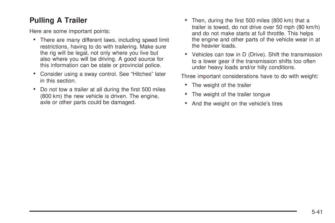 Cadillac 2009 owner manual Pulling a Trailer 