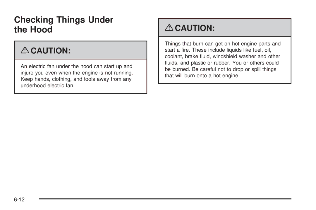 Cadillac 2009 owner manual Checking Things Under the Hood 