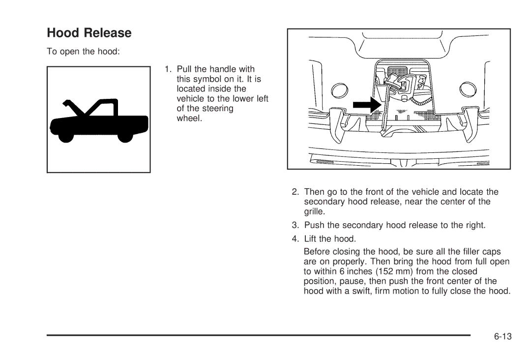 Cadillac 2009 owner manual Hood Release 